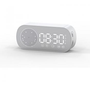 Altavoz Bluetooth Inalámbrico con Reloj Despertador Dual, Soporte para Tarjeta TF, Radio FM y Sonido HIFI