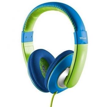 Trust Sonin - Auriculares para niños con limitador de volumen, azul y verde