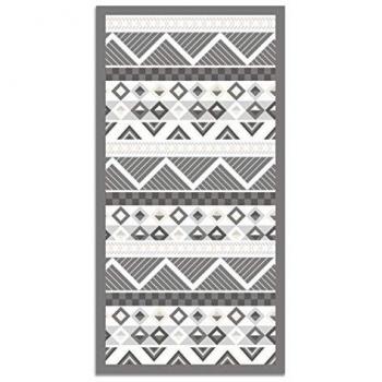 Alfombra Vinílica Azteca Gris 140 x 200 cm - Antideslizante, Antihongos e Ignífuga