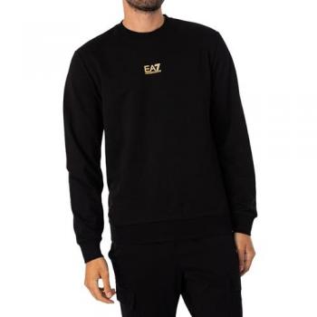 EA7 Emporio Armani Men's Stretchy Crewneck Sweatshirt - Black, Size XL