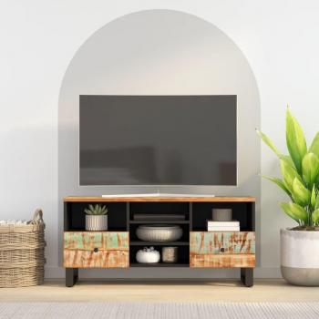 Mueble de TV Jinlefu de madera reciclada y madera de ingeniería, dimensiones 100x33x46 cm, multicolor