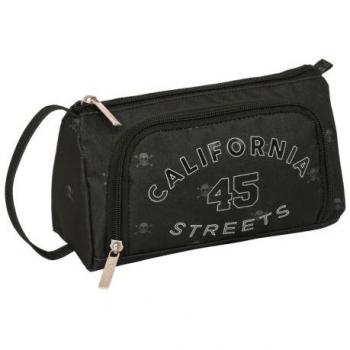 Estuche Escolar con Accesorios Safta California Negro 20 x 11 x 8.5 cm (32 Piezas)