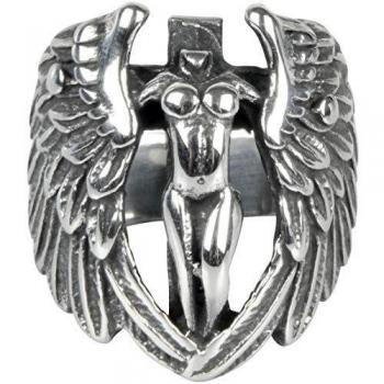 Wildcat Ángel Hombre Anillo Standard L, Acero Inoxidable,