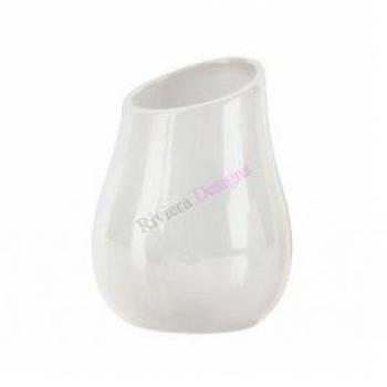 Gedy Azalea Vaso, Cerámica, Blanco, 9.8x9.8x13 cm