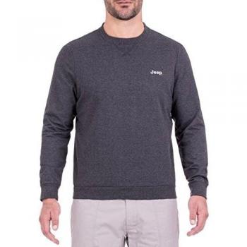 Jeep Leichtes Sweatshirt mit Rundhalsausschnitt J8S Sudadera de algodón con Cuello Redondo, Hombre, Gris Oscuro/Gris Claro, Small