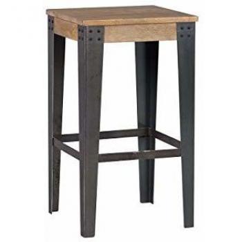 Taburete diseño industrial metal y madera 65cm Madison