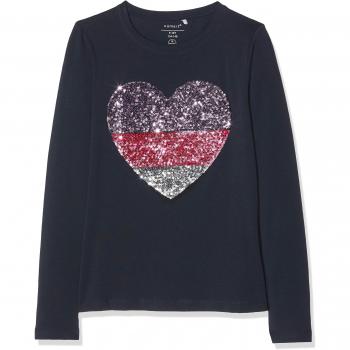 NAME IT Nkfbipastar LS Top Noos, Camisa Manga Larga para Niñas, Azul Dark Sapphire, 122