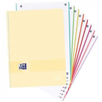 Cuaderno espiral A4+ 160h 5x5 colores pastel - Paquete de 5 unidades
