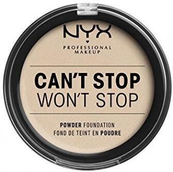 NYX Professional Makeup Polvos de sol Can't Stop Won't Stop Full Coverage Powder Foundation, Acabado mate, Control de brillos, Larga duración, Fórmula vegana, Tono: Fair