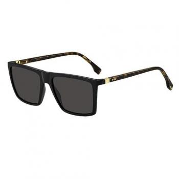 Hugo Boss 1490/S Flat Top Rectangle Sunglasses, Brown/Black Havana, Unisex, 56mm