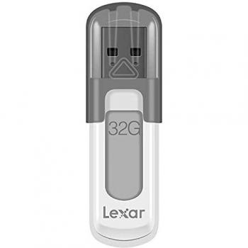 Memoria USB Lexar JumpDrive V100 32 GB de Alta Velocidad con Conexión USB tipo A 3.2 Gen 1 (3.1 Gen 1) en Color Gris y Blanco