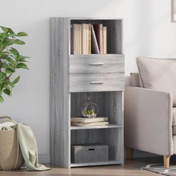 Aparador alto de madera de ingeniería gris Sonoma 50x42,5x124 cm