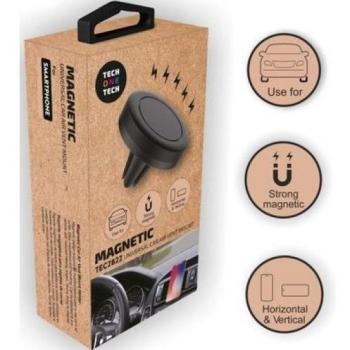 Tech One Tech TEC2822 Soporte Magnético de Coche para Smartphones hasta 7.2 con Posición Horizontal y Vertical y Fijación a Salida de Ventilación