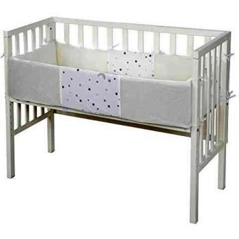 Cuna Colecho 2 en 1 Blanca Segura con Matriz y Barriera de Seguridad, 45x90 cm