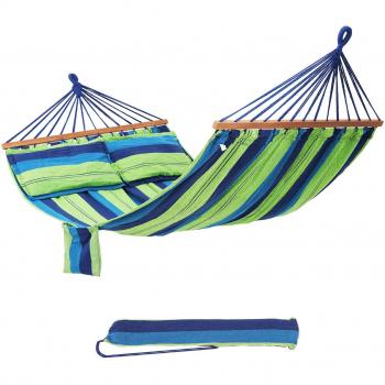 Songmics Hamaca con travesaño Tela de algodón y poliéster 240 x 150 cm Carga de 300 kg GDC22L