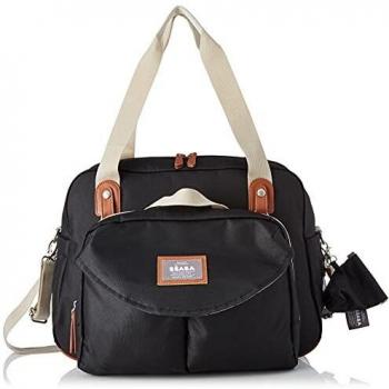 BÉABA – Bolso Carro bebé Genève II, Cambiador de Pañales Modulable, Gran Capacidad, Bolsillo Delantero Extraíble, SMART COLORS black