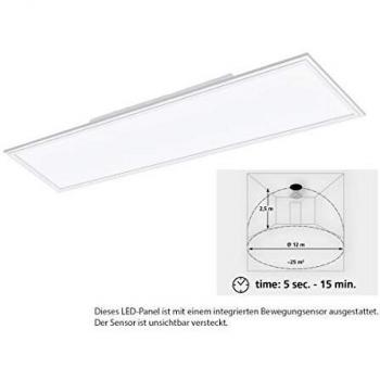 Lámpara de Techo LED Salobrena-M 119,5x29,5 cm con Sensor y 33W 4000K en Aluminio/Bianco