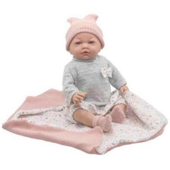 Muñeca Mia 36 sonidos con mantita de flores 4632 Rosa Toys