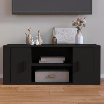 Mueble para TV Negro 100x35x40 cm en Madera Contrachapada