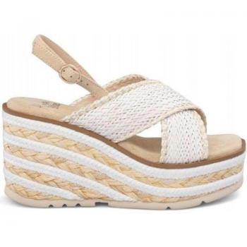 Alma en Pena Sandalias de Mujer modelo V23BL4022 Blanco, material textil, con cuna y plataforma de yute blanco