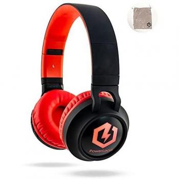 PowerLocus Auriculares Bluetooth de Diadema para niños, Cascos Bluetooth Inalámbricos, Auditiva Límite de 85DB, Sonido Estéreo, con Micrófono, Micro SD, Plegable, Estuche Cascos para Movil, Tablet,PC