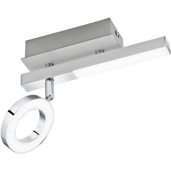 Spot LED Cardillio 1, Aluminio Cromado, 22.5x6.5 cm, Luz Cálida, Foco Móvil