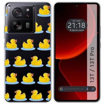 Funda Silicona Transparente para Xiaomi 13T / 13T Pro 5G con Dibujo de Pato - Protección y Estilo