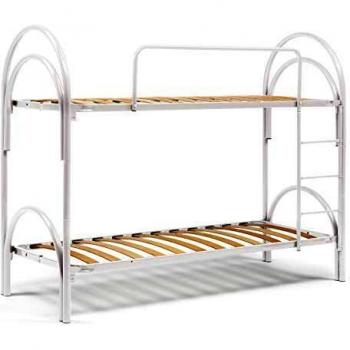 Litera Individual Valico de Hierro con Cabecera Redonda, 80x190 cm, Blanca, Fabricada en Italia