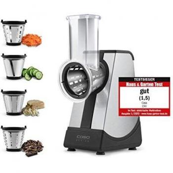 CASO CR4 Electric Grater Stainless Steel - BPA Free - Best for Cutting, Grating & Grinding - 4 Cutting Drums - Multi Speed Setting