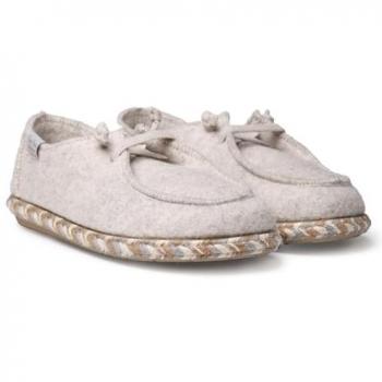 Zapatillas de casa cerradas para mujer en fieltro con cordones color crudo - Toni Pons Demi-FP