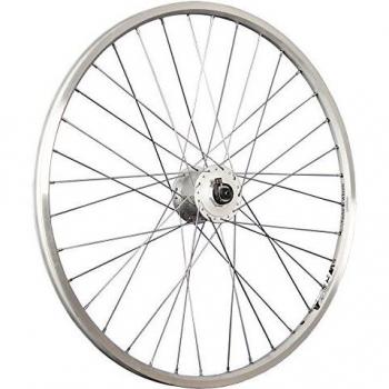 Rueda Delantera de Bicicleta 26 Pulgadas ZAC19 con Dinamo de Buje Acero Inoxidable 559-19 Plateada