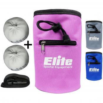 Juego de Bolas de Tiza con 2 Bolas de Tiza de Carbonato de Magnesio 100% Natural y Bolsa de Tiza para Escalada, Gimnasia, Levantamiento de pesas y Más