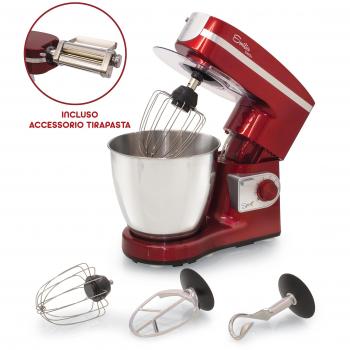 SPICE-Batidora amasadora profesional mundial'EMILIA accesorio TIRAPASTA SFOGLIATRICE. capacidad 7L 1000 W, color rojo