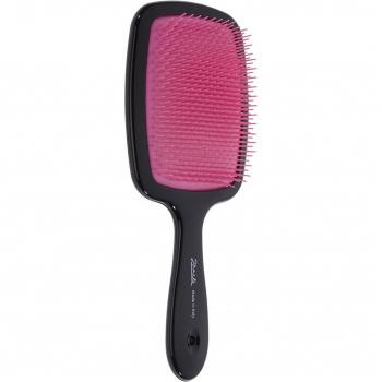 Cepillo Detangling Cuadrado Negro con Rosa Janeke, Tamaño Grande 23,5 x 9,5 x 3 cm