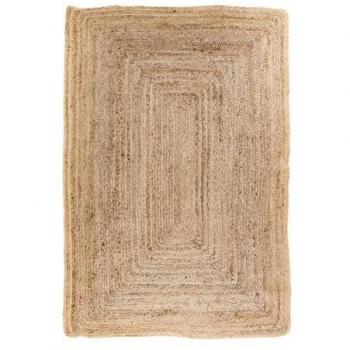 Alfombra Rectangular Bombay de Yute Marrón, 180x120 cm