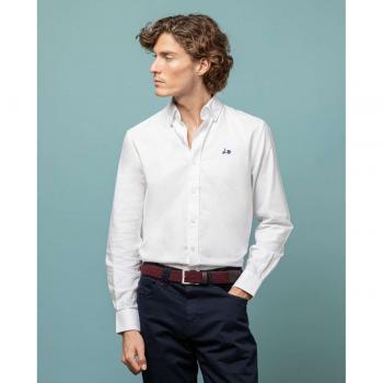 Camisa Oxford Scotta 1985 de hombre corte regular lisa en color blanco