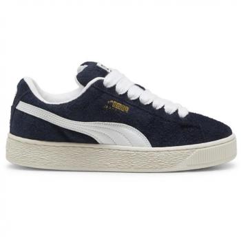Puma Suede XL Hairy Sneakers - Club Navy, Men's Green Low Top with Oversized Laces, Size 3 US