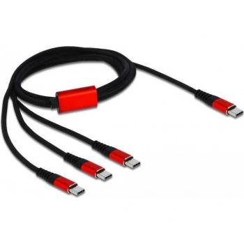 DeLOCK 86713 Cable USB-C 1m USB 2.0 en Negro y Rojo