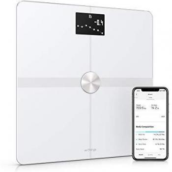 Withings Body+ Bascula de baño inteligente, bascula grasa corporal y muscular, peso baño sincronización con la aplicación móvil Bluetooth o Wi-Fi, smart apple health profesional bioimpedancia scale