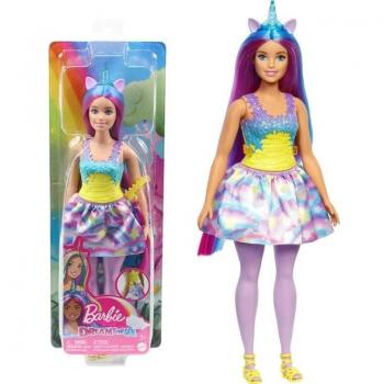 Muñeca Barbie Unicornio Pelo y Cuerno Azul