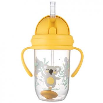 Canpol Babies Exotic Animals Cup with Straw, Yellow, 270 ml