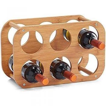 Zeller Casier à bouteilles Bamboo 38x16x24cm, Madera, marrón, 38 x 16 x 24 cm
