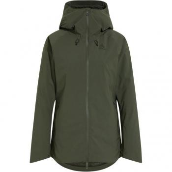 Chaqueta con capucha Odlo Ascent S-Thermic Waterproof verde bosque mujer - S