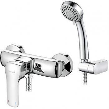 Ibergrif M12025-Nimes, Conjunto de Grifo para Ducha, Mezclador de Ducha Monomando para Instalación en Pared, Cromo