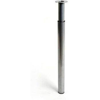 PATA EXTENSIBLE CILÍNDRICA DE ACERO EN COLOR ALUMINIO MOD.406E. ALTURA 710mm REI