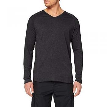 Regatta Kiro Coolweave - Camiseta de Manga Larga con Cuello en V para Hombre, Hombre, Camisetas/Polos/Camisetas, RMT195 80050, Negro, S