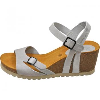 Sandalias de Piel Bio con Cuna para Mujer Inter-Bios en color gris