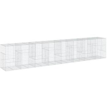 vidaXL Gabion Basket with Cover 800x100x150 cm Galvanised Iron