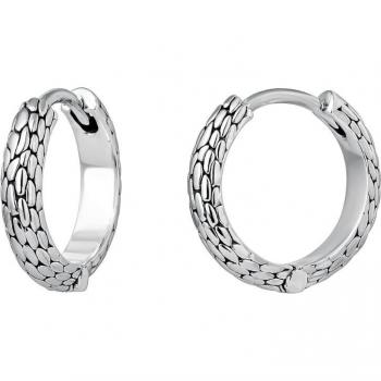 Ear Candy - Pendientes de aro brocados de plata envejecida