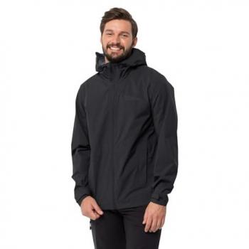 Chaqueta Impermeable Jack Wolfskin Elsberg 2.5L para Hombre, Color Negro, Talla M